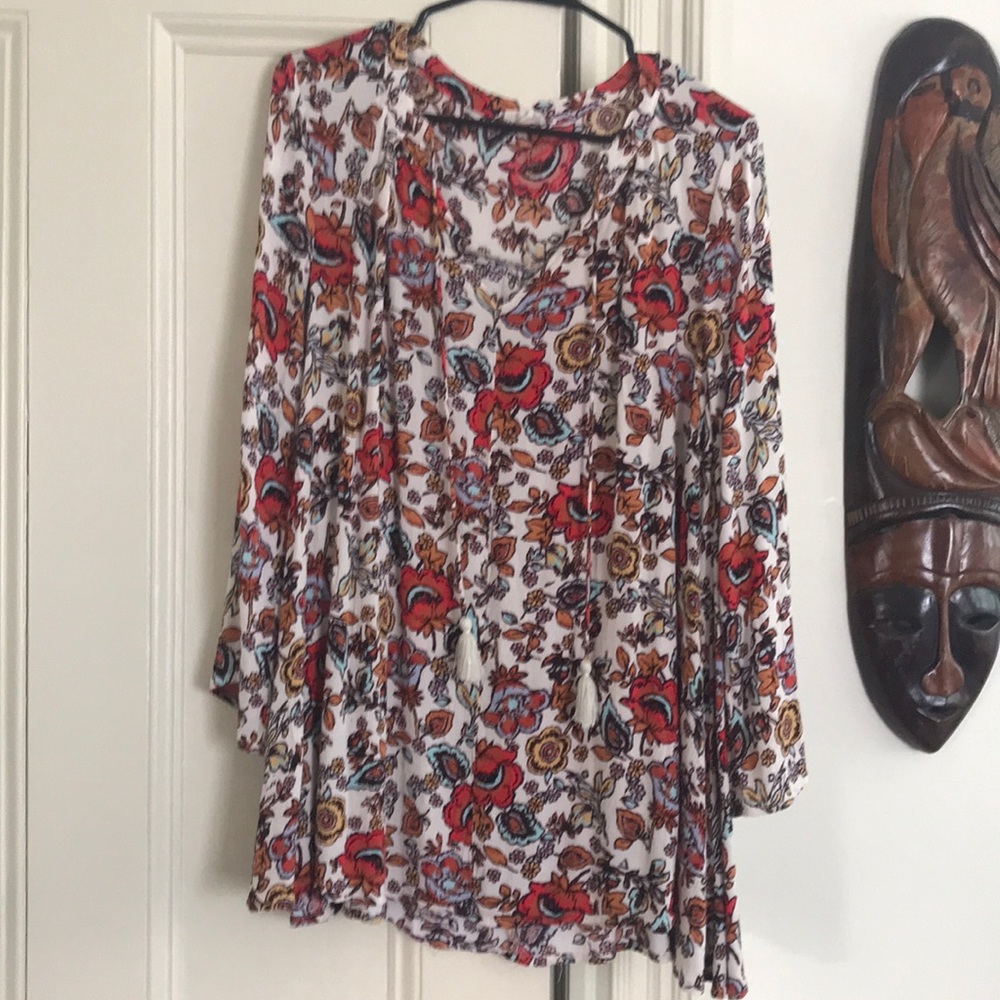 Floral shirt dress